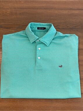 Southern Marsh Men's Mint Green Striped Polo Size XL
